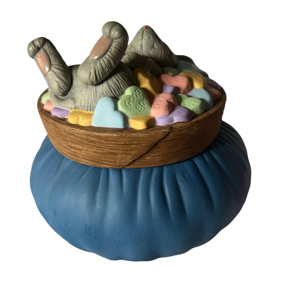 Vintage @86 dona's molds inc hand painted hearts & mouse ceramic trinket holder - Picture 5 of 15